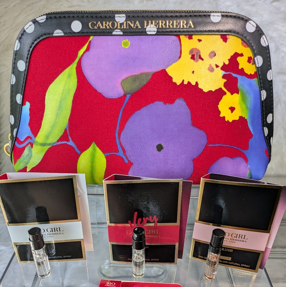 Carolina Herrera  Good Girl Parfum Clutch, Make Up bag, With Lip Liquid Sample